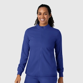 Heat Reflective Tech Boundless Women's Warm Up Scrub Jacket - Galaxy Blue
