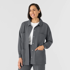 NURTUR Women??s Scrub Shirt Jacket - Pewter Weekend Style
