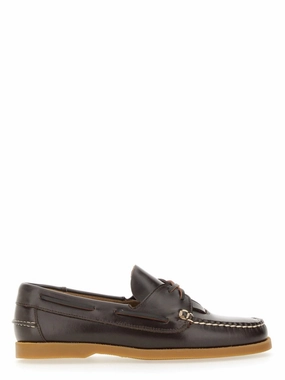 Work Ready Brown Calf Leather Boat Moccasins
