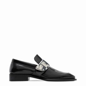 Point Toe Art Glow Burberry Shield Leather Loafers
