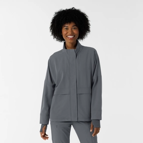 Women's Germs Happen Packable Scrub Jacket - Pewter Performance Optimized Fit Layer Smart