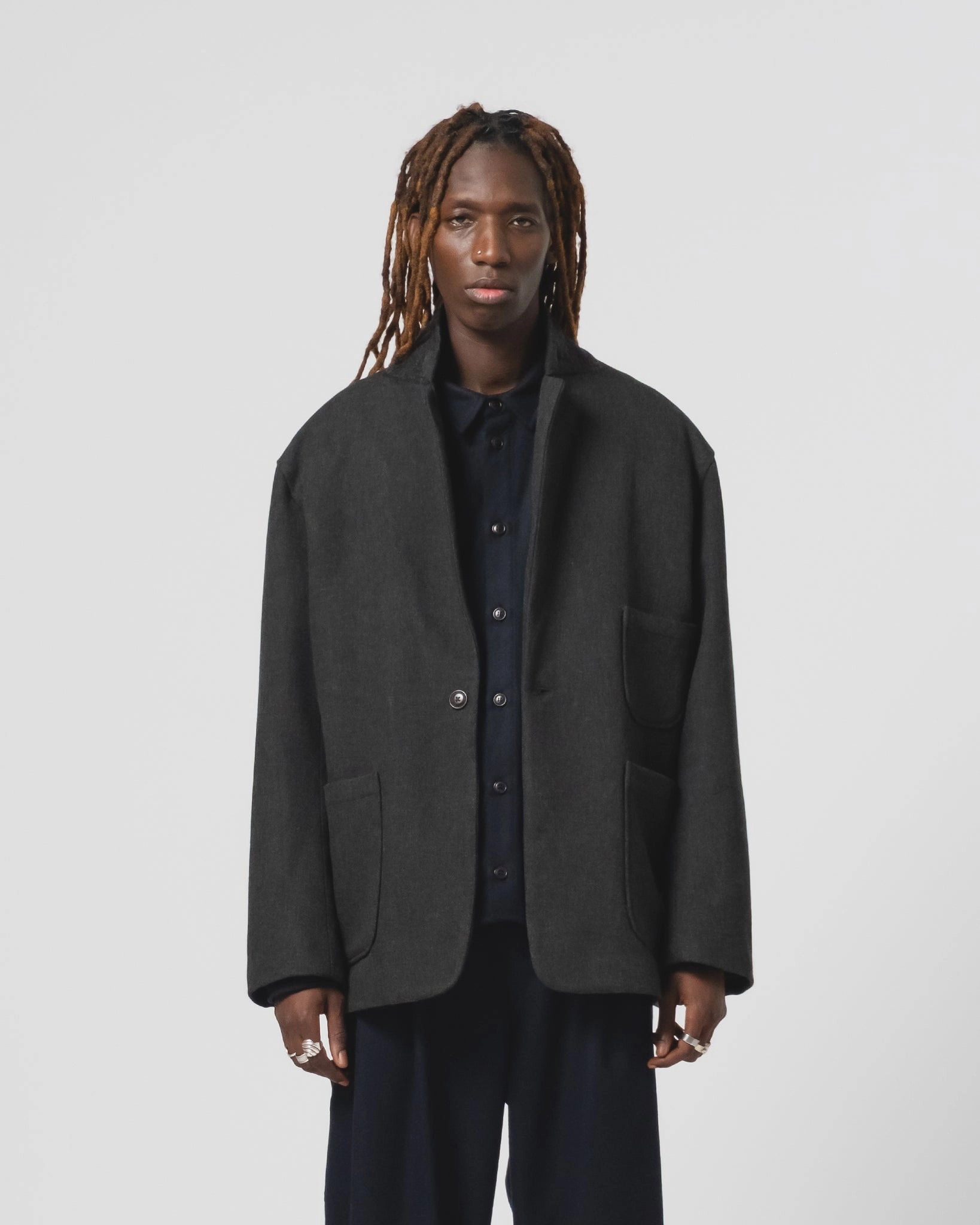 Blazer Terrestre Wool Anthracite Choice hip length