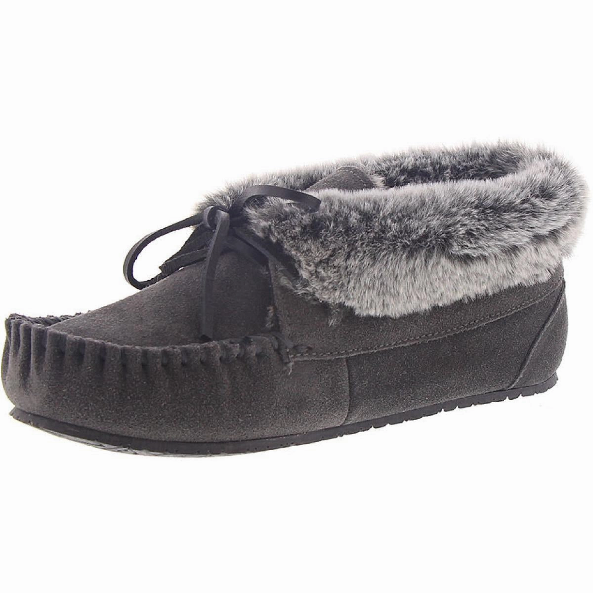 Bold Pop Cabin Bootie Womens Bow Faux Fur Lined Moccasins