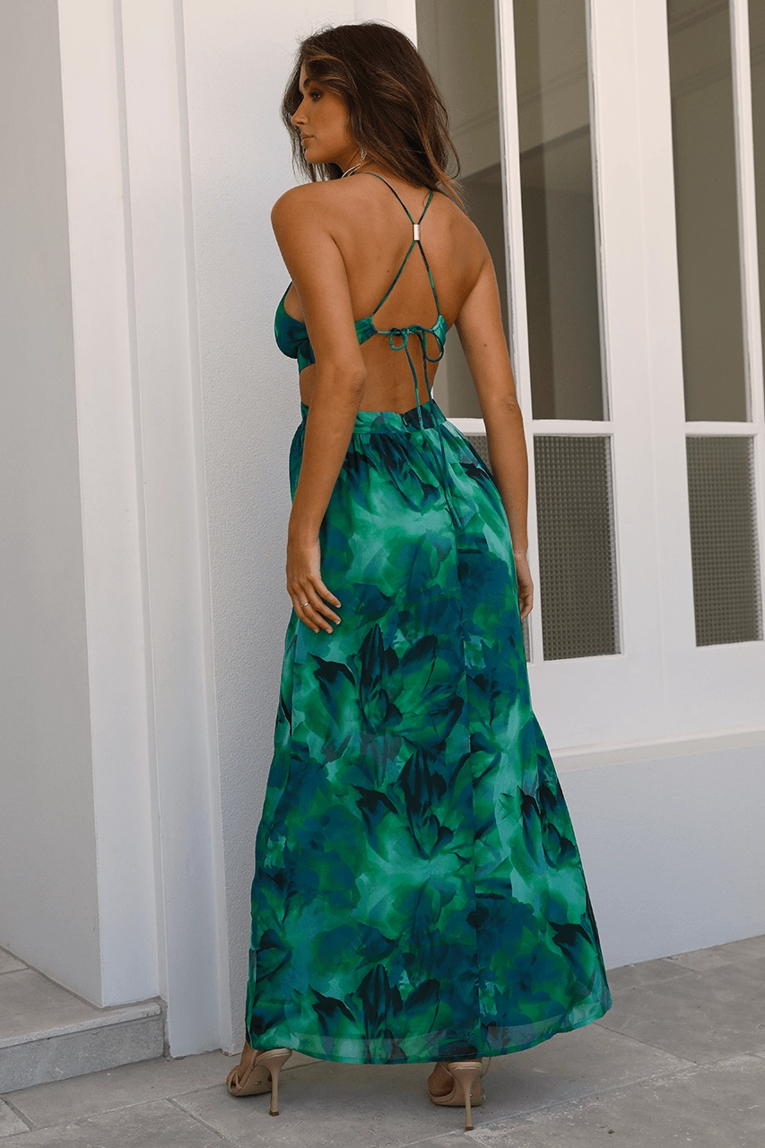 Calisa Dress - Green Neutral Aesthetic Perfectly Styled