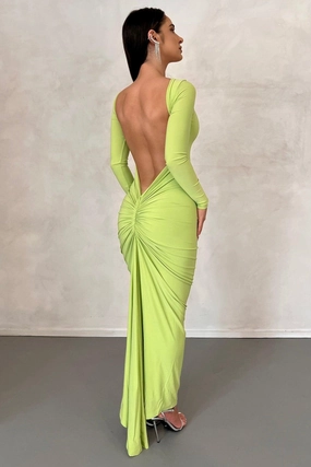 Camila Dress - Lime Dreamy Drape