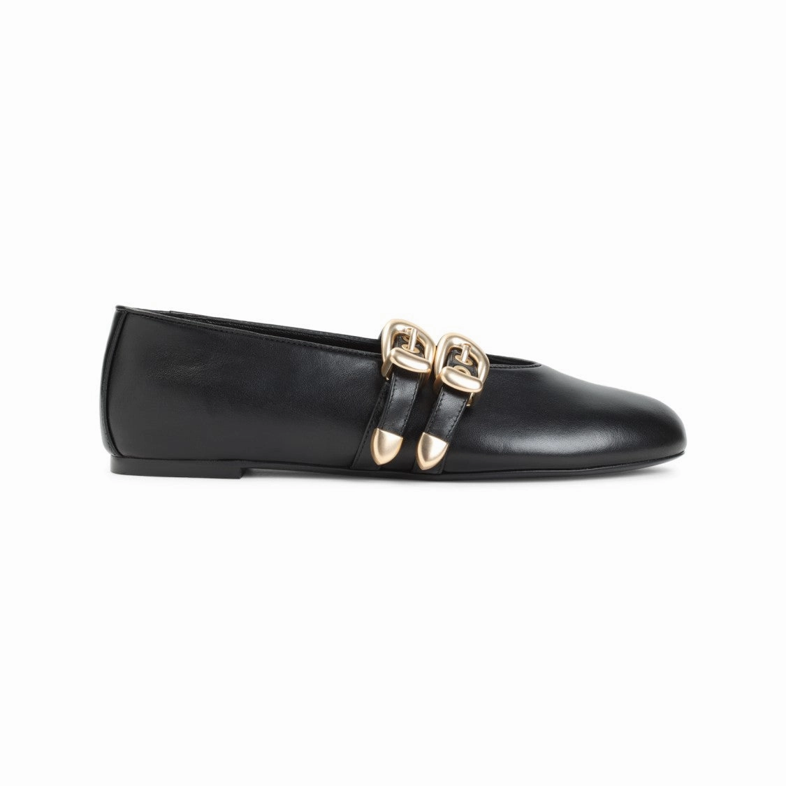 Ring Time City View Maven Black Leather Ballerina