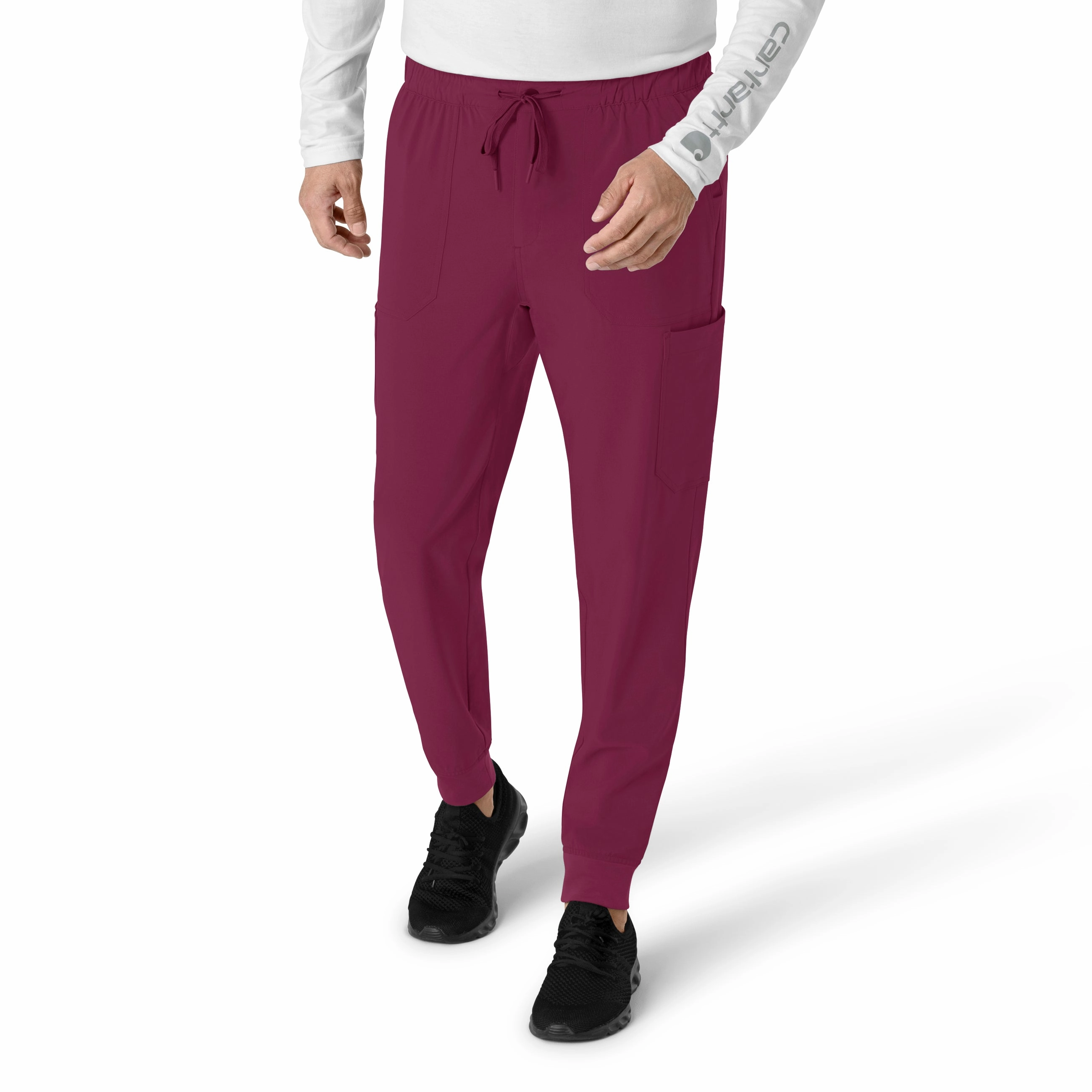 Carhartt Force Cross-Flex Men's Jogger Scrub Pant - Wine Soft and Cozy Mesh Panel
