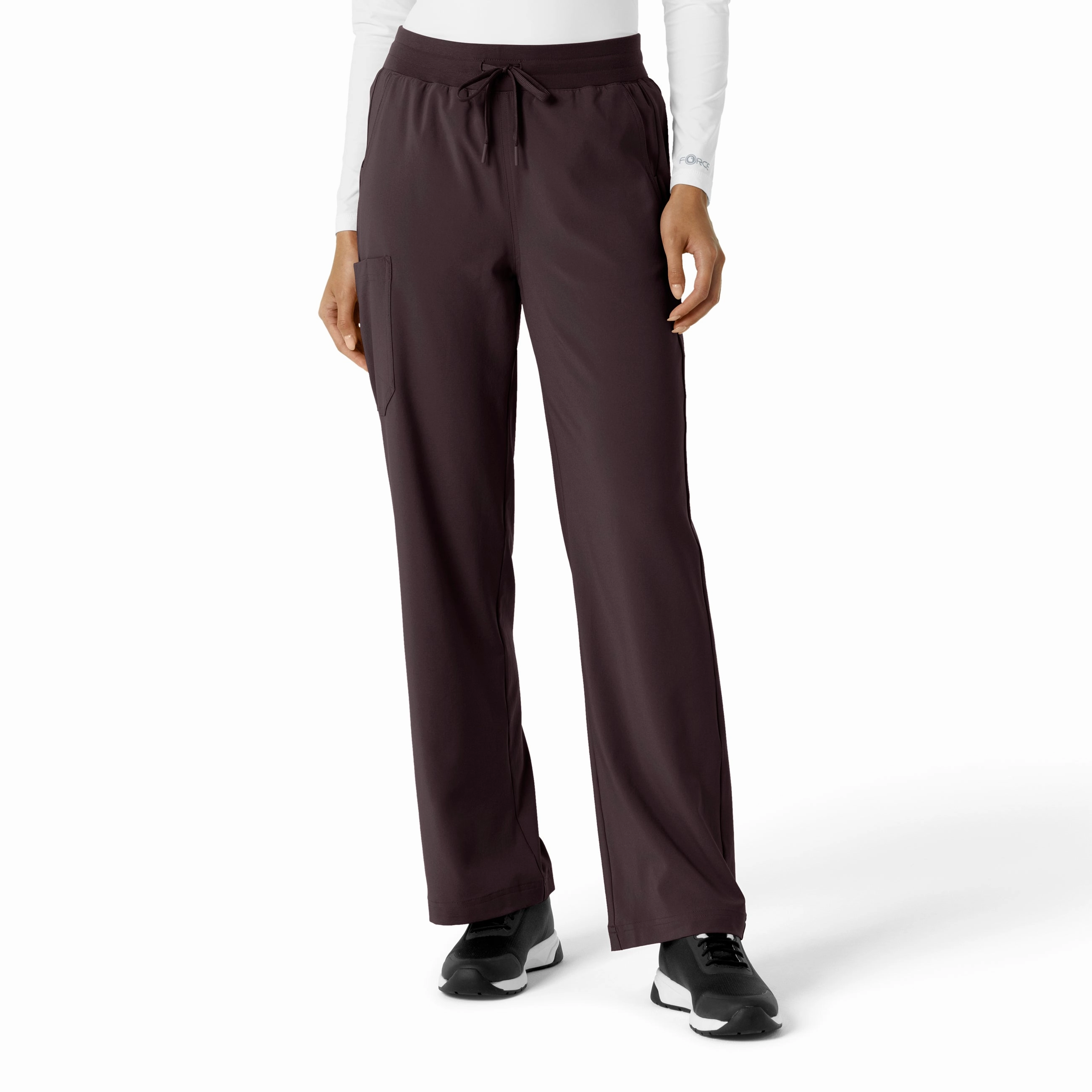 Carhartt Force Cross-Flex Women's Boot Cut Scrub Pant - Dark Sepia Light Coverage Wool blend