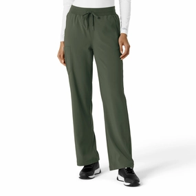 Reinforced Seams MachineWashableFabric Carhartt Force Cross-Flex Women's Boot Cut Scrub Pant - Olive
