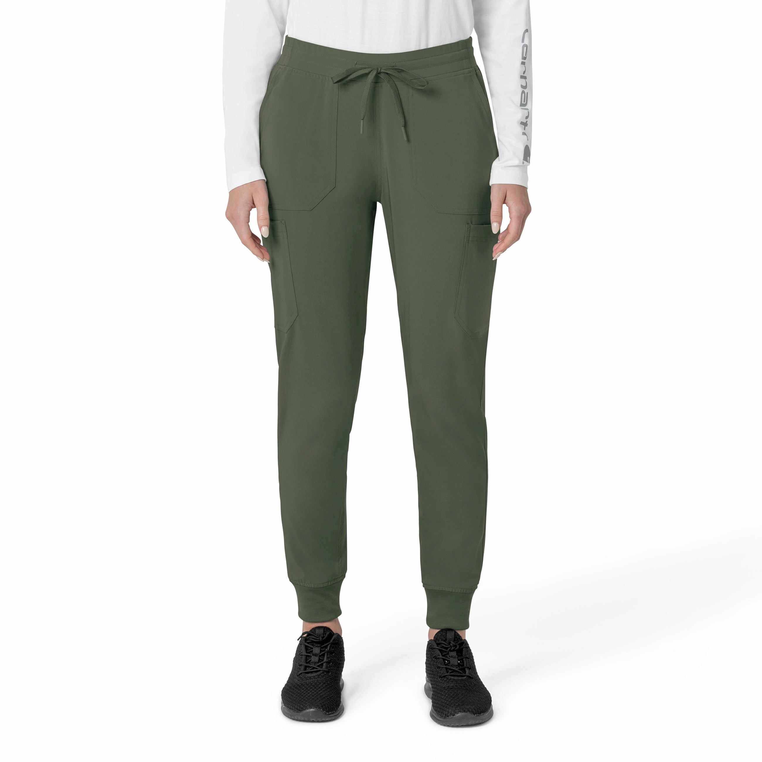 Carhartt Force Cross-Flex Women's Cargo Jogger Scrub Pant - Olive Outfit Staple Fashionable Appeal
