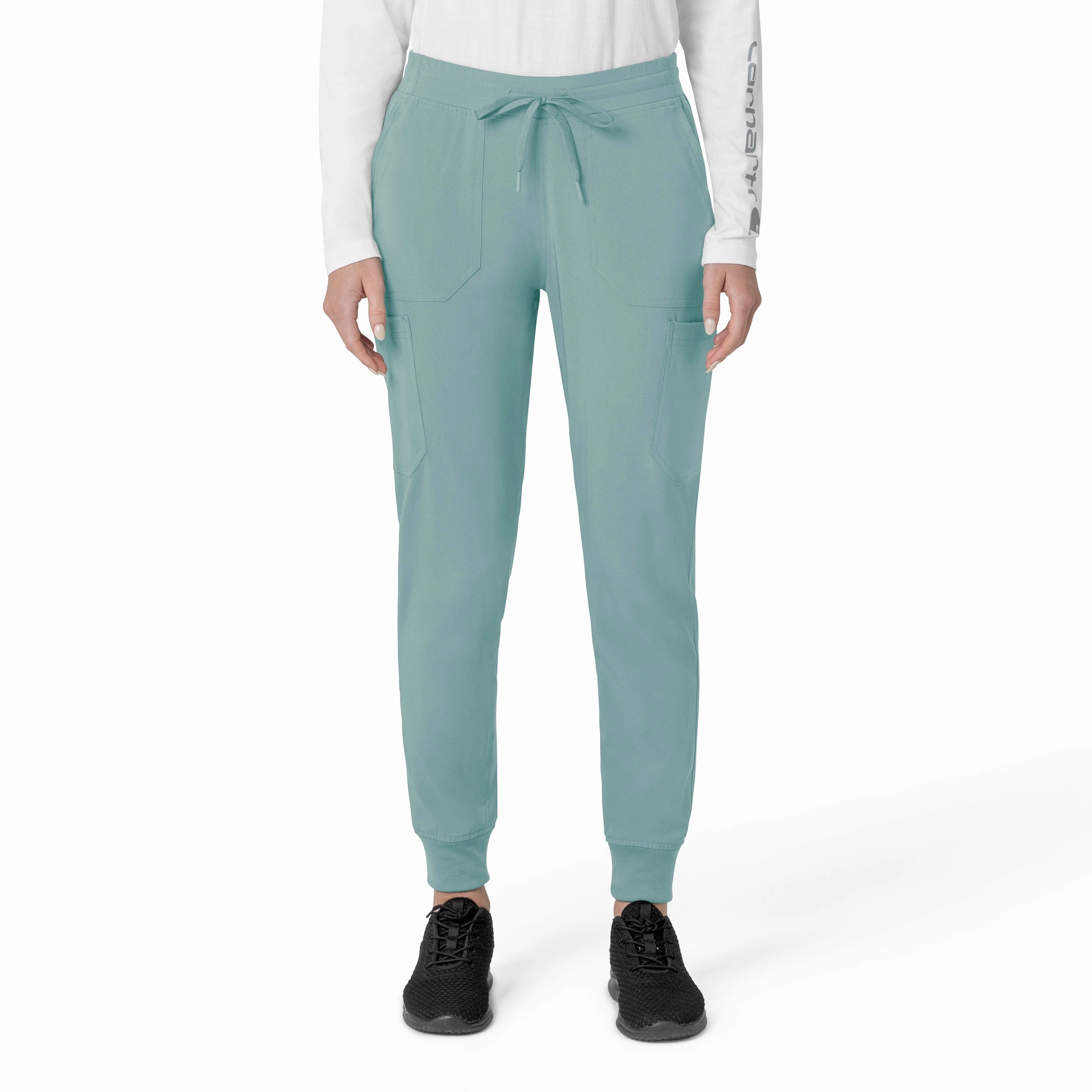 Carhartt Force Cross-Flex Women's Cargo Jogger Scrub Pant - Summer Blue Soft Texture Clean Finish