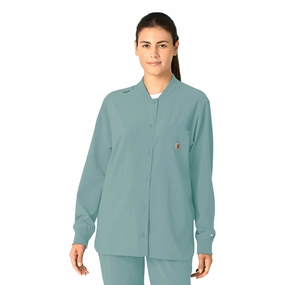 Carhartt Force Cross-Flex Women's Shirt Jacket - Summer Blue Rugged Layering Diploma