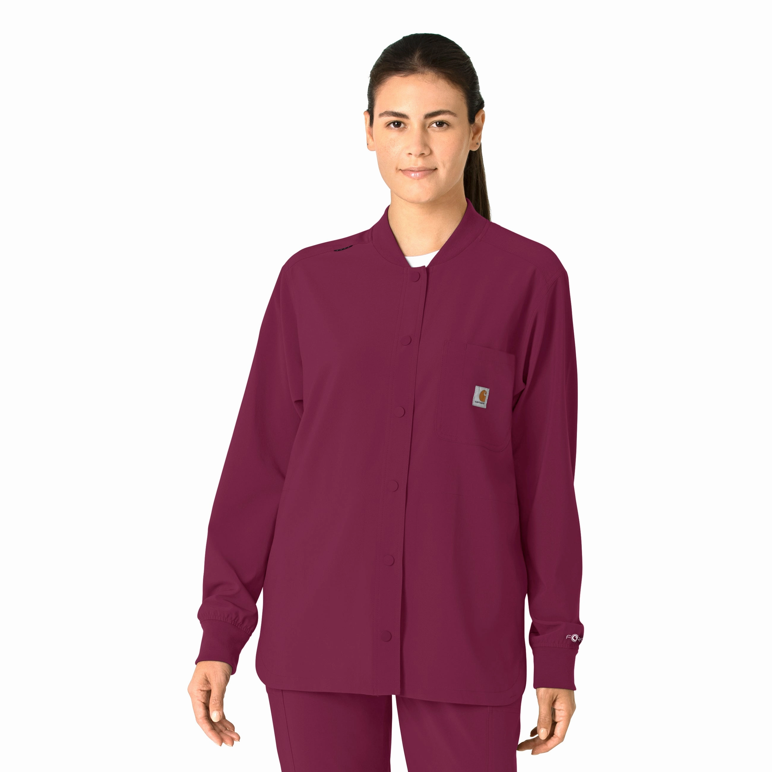 Thermal Lining Quick Dry Tech Carhartt Force Cross-Flex Women's Shirt Jacket - Wine