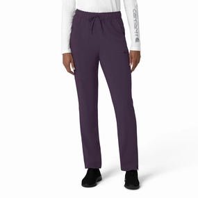 Breathable Comfort Carhartt Force Cross-Flex Women's Straight Leg Cargo Scrub Pant - Black Plum