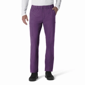 Carhartt Force Essentials Men's Straight Leg Cargo Scrub Pant - Eggplant Double Stitched Seams
