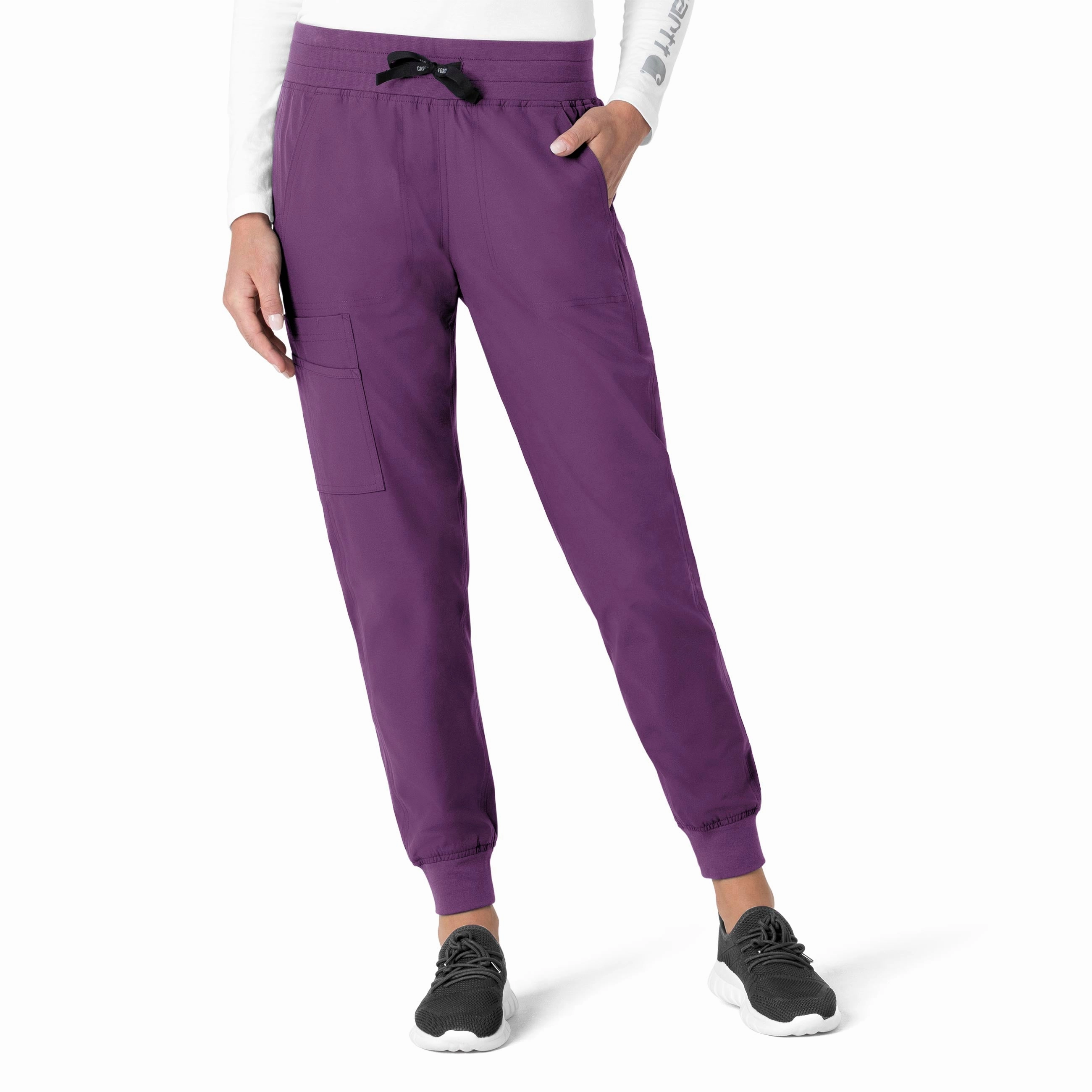 Smooth zipper closure Carhartt Force Essentials Women's Jogger Scrub Pant - Eggplant