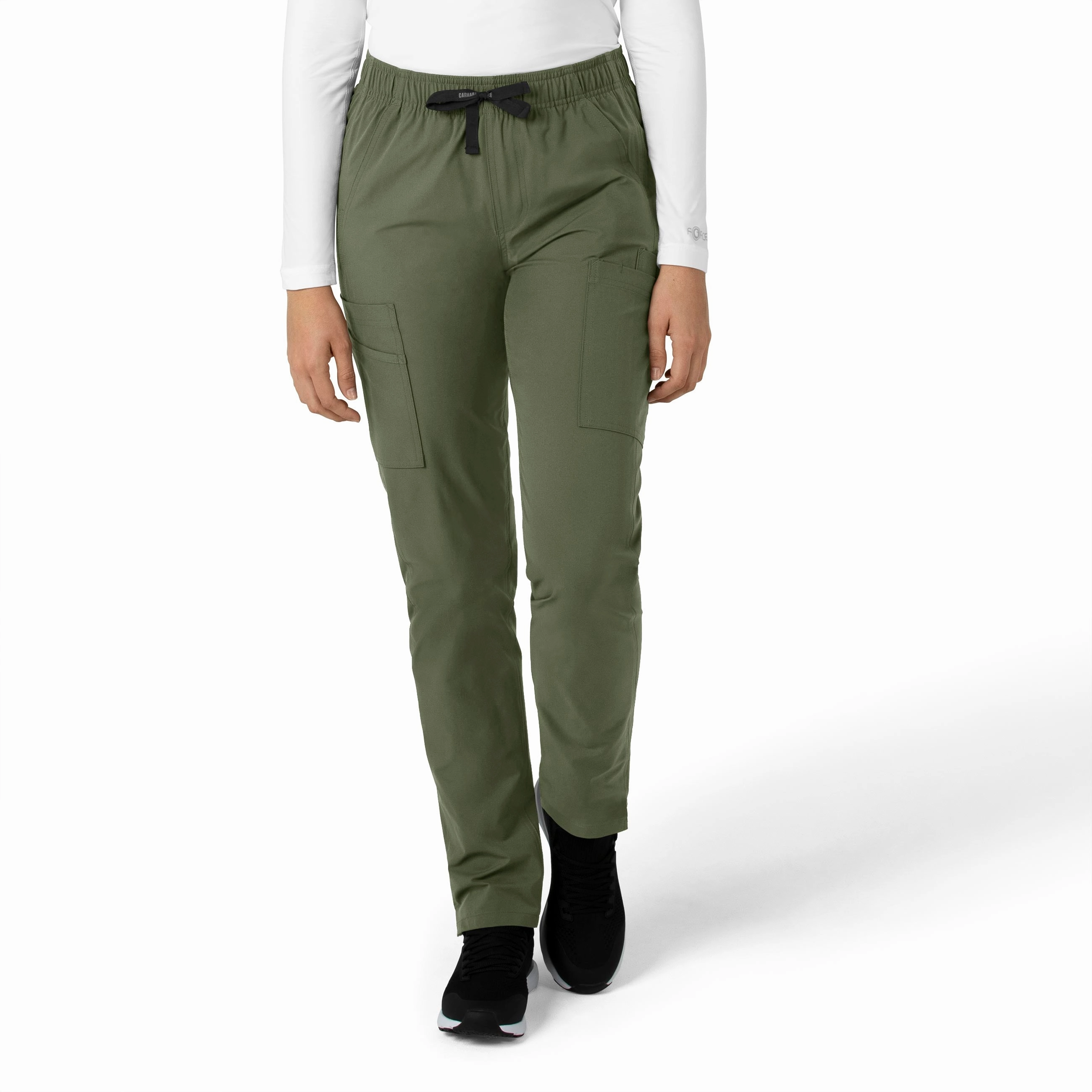 SecureCargoPockets Carhartt Force Essentials Women's Straight Leg Scrub Pant - Olive