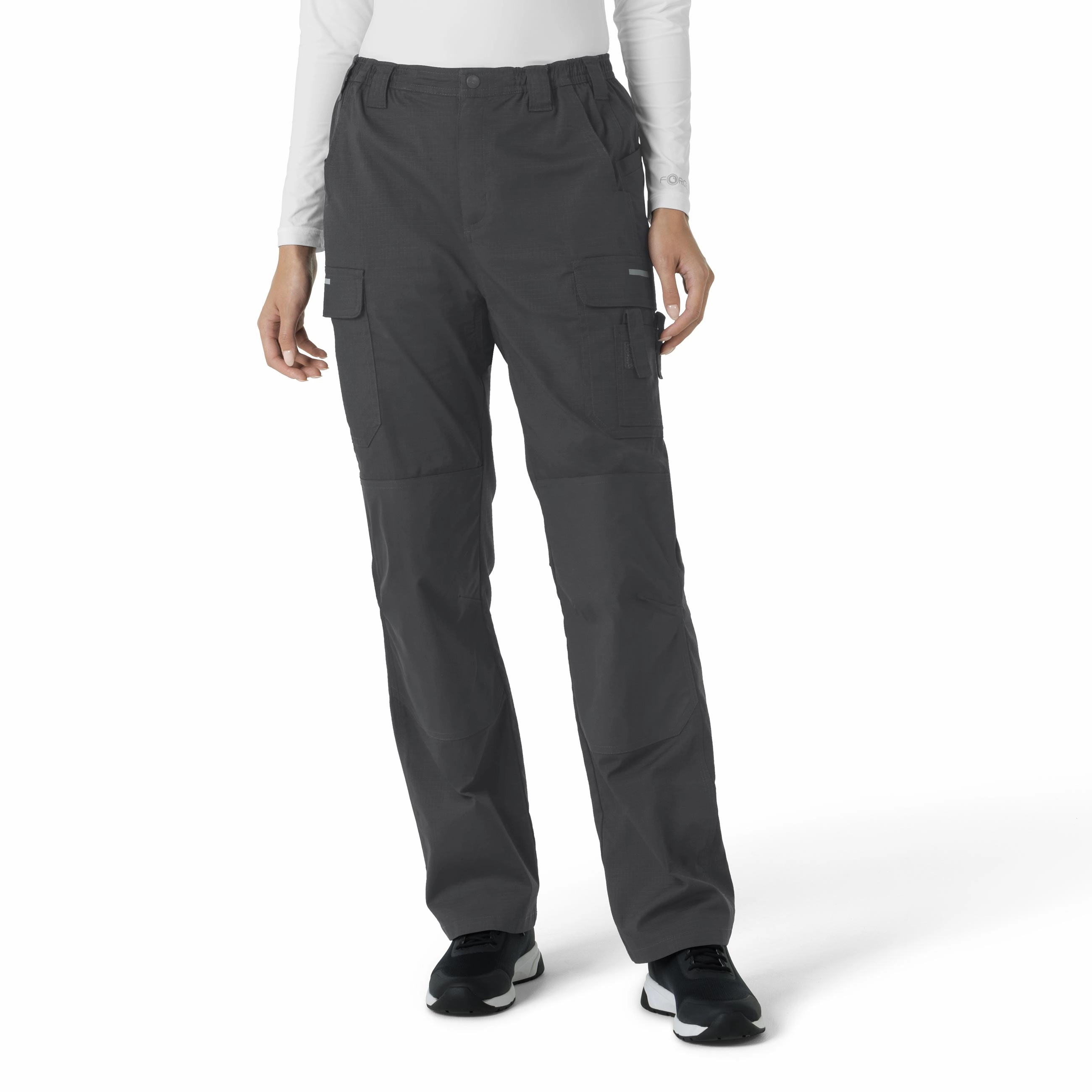 Carhartt Rugged Flex RSCU Women's Ripstop Cargo Pants - Pewter Secure Closures No Wrinkle