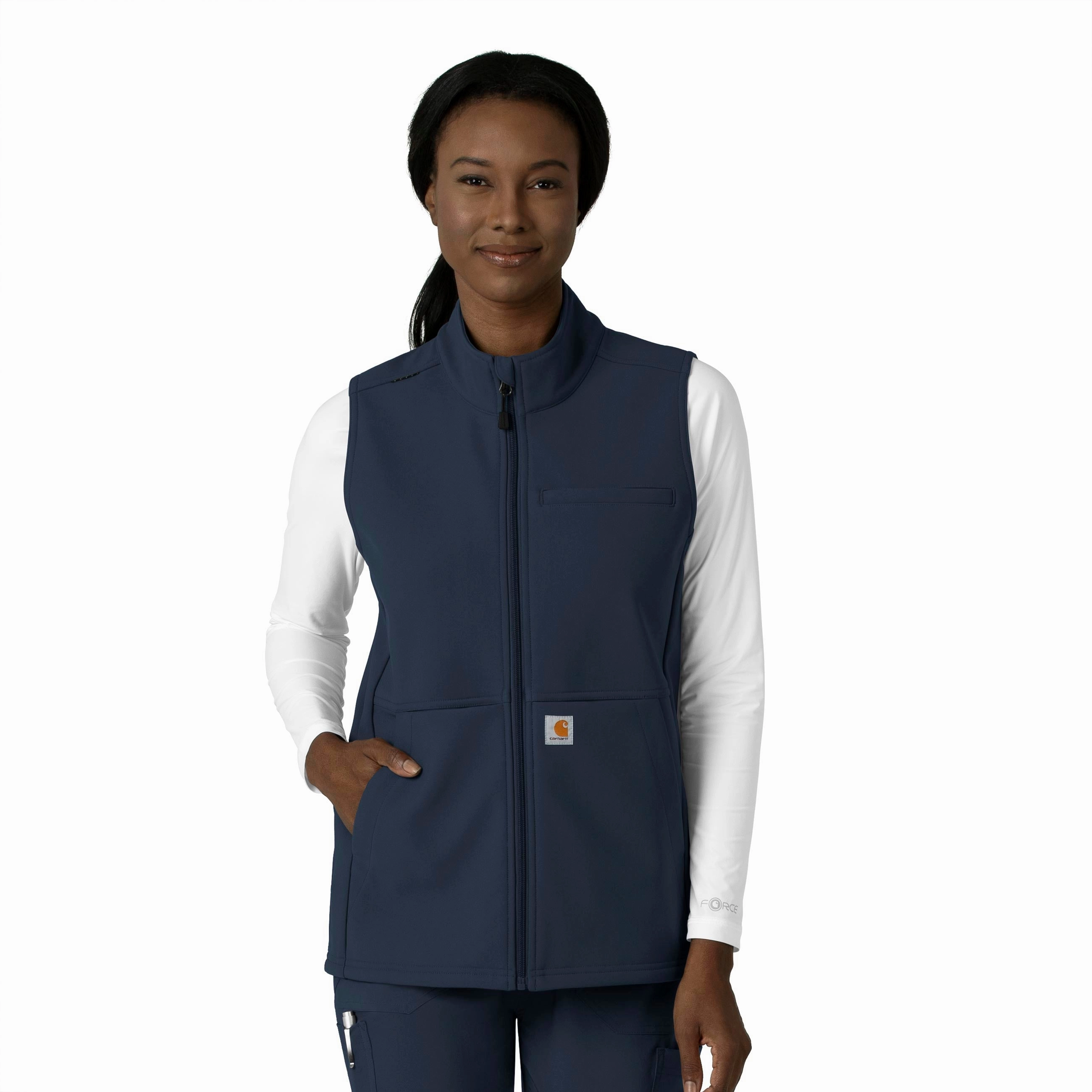 Carhartt Rugged Flex Women's Bonded Fleece Vest - Navy Noise Free Movement Quilted Construction