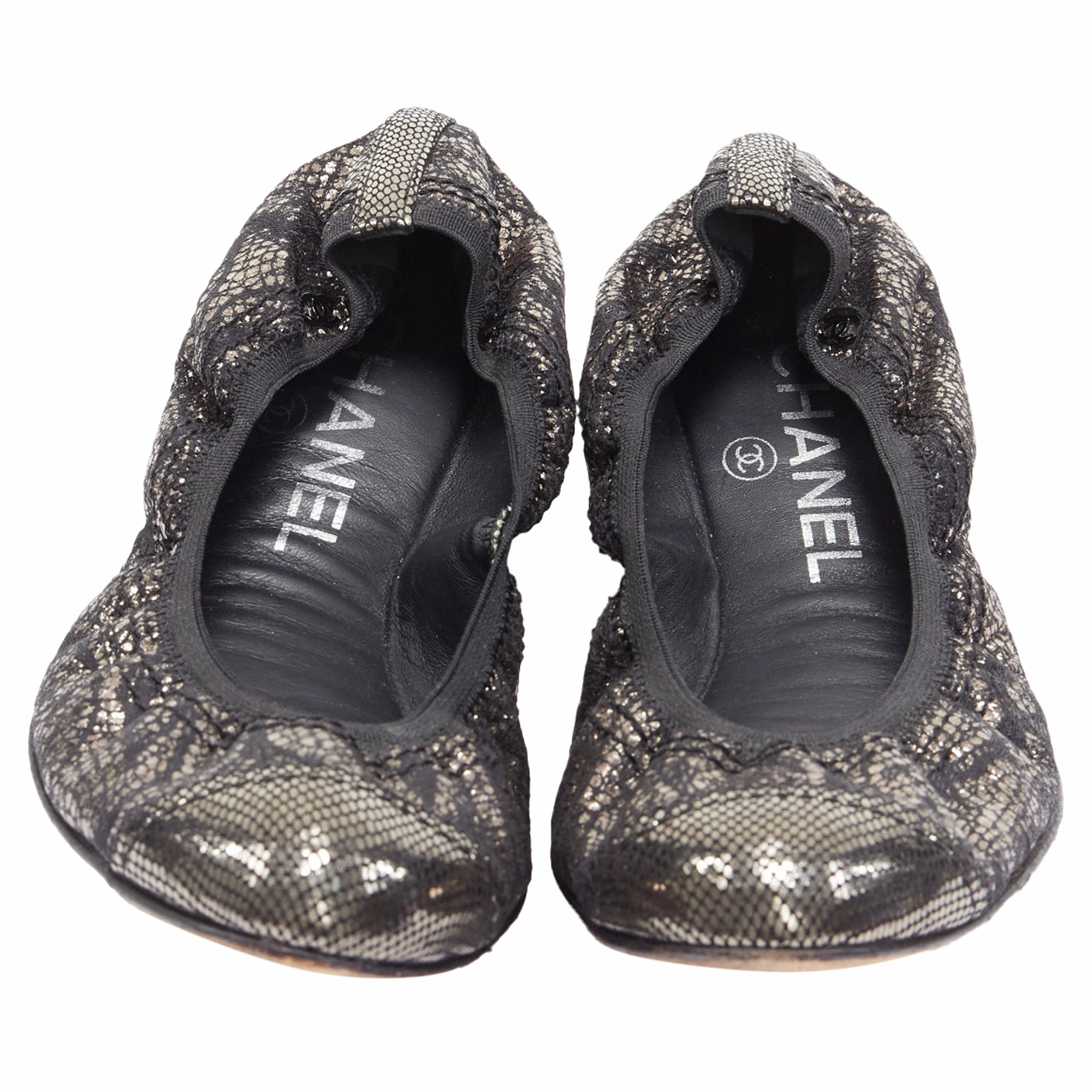 Chanel metallic copper print stretch ballerina flats Street Calm Trail Mood