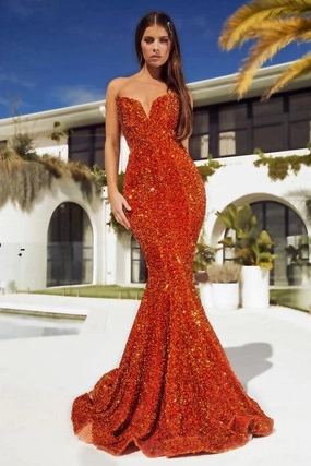 Flexible Comfort Fresh Style Portia & Scarlett PS21208 Gown - Burnt Orange