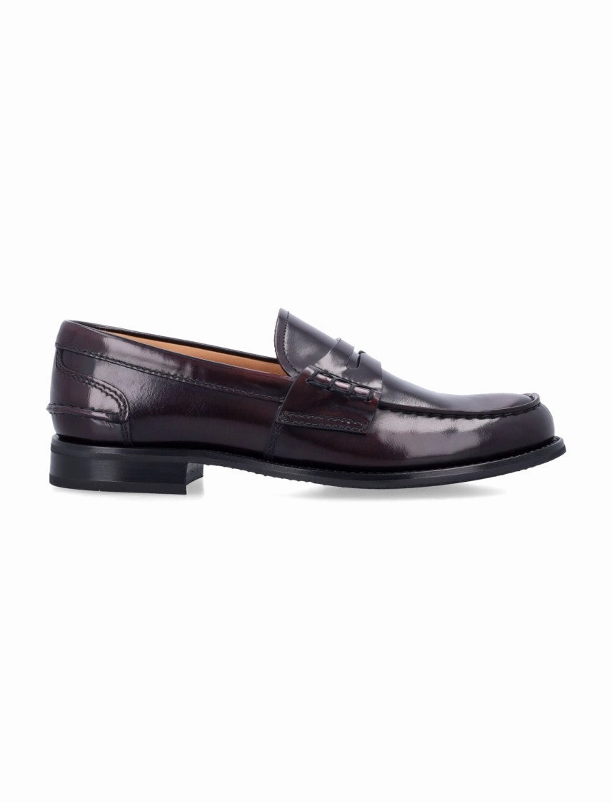 Pembrey Classic Penny Loafers In Deep Burgundy Leather Balcony Look Practical