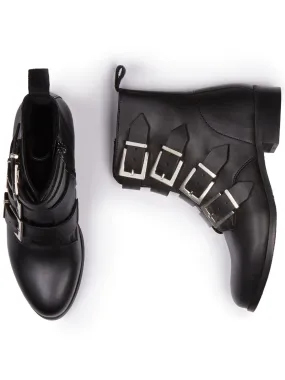 High Traction Weather Resistant User 4 Strap Biker Boots