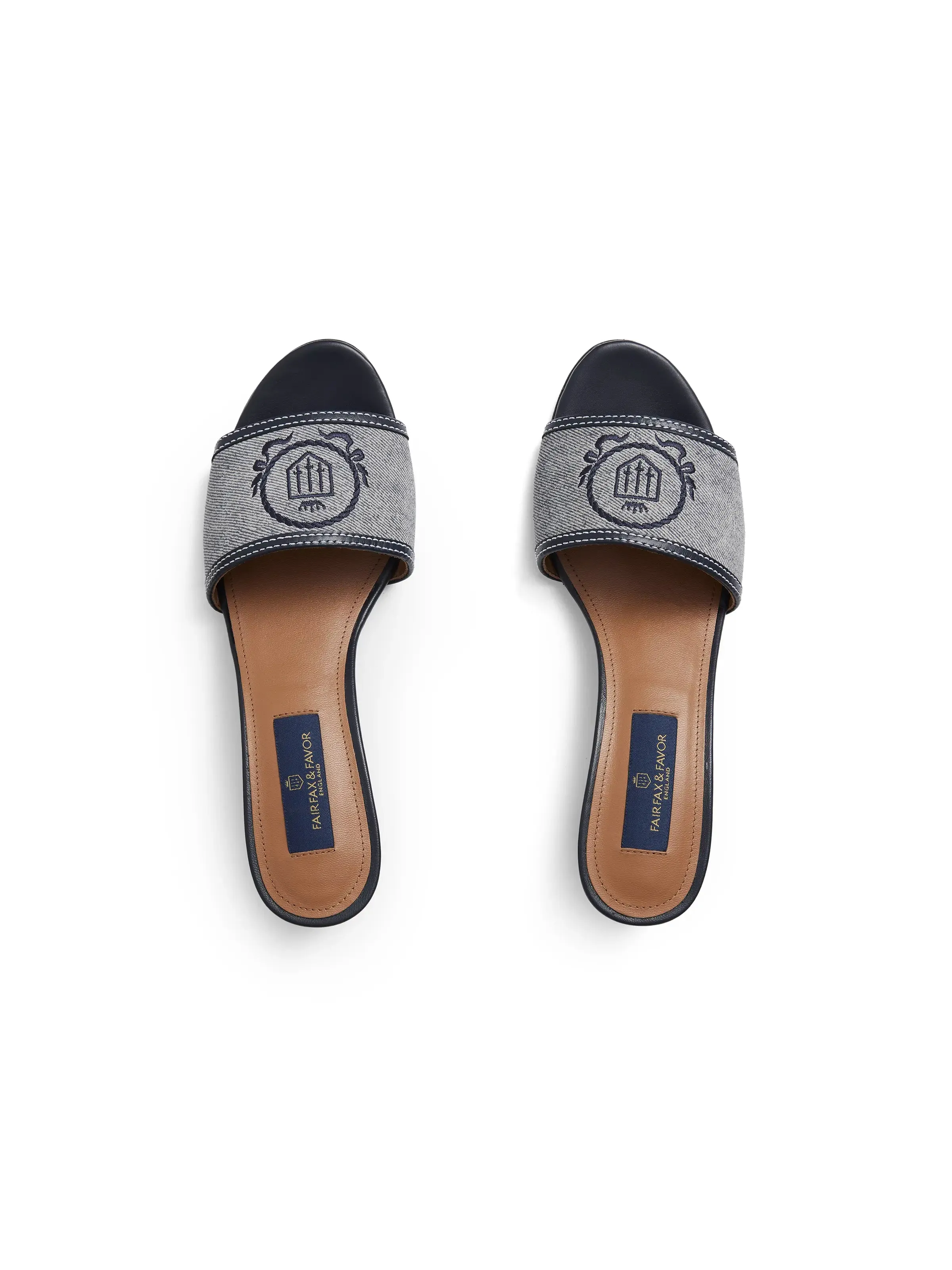 slip resistant texture Open Feel Richmond Mule - Denim Suede