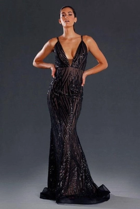 Jadore JX098 Jennifer Dress - Black LightweightMaterial