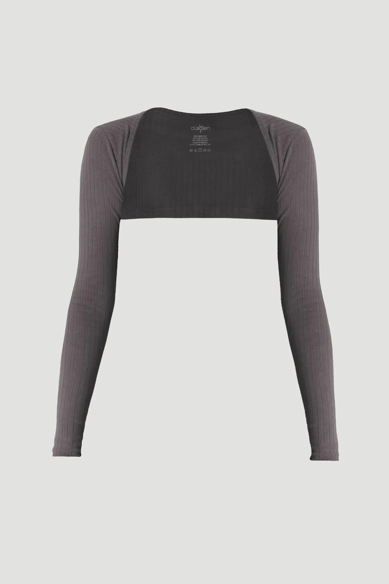 Classic Bolero Crop - Graphite Eco Conscious Dye Process SweatGuard Lining