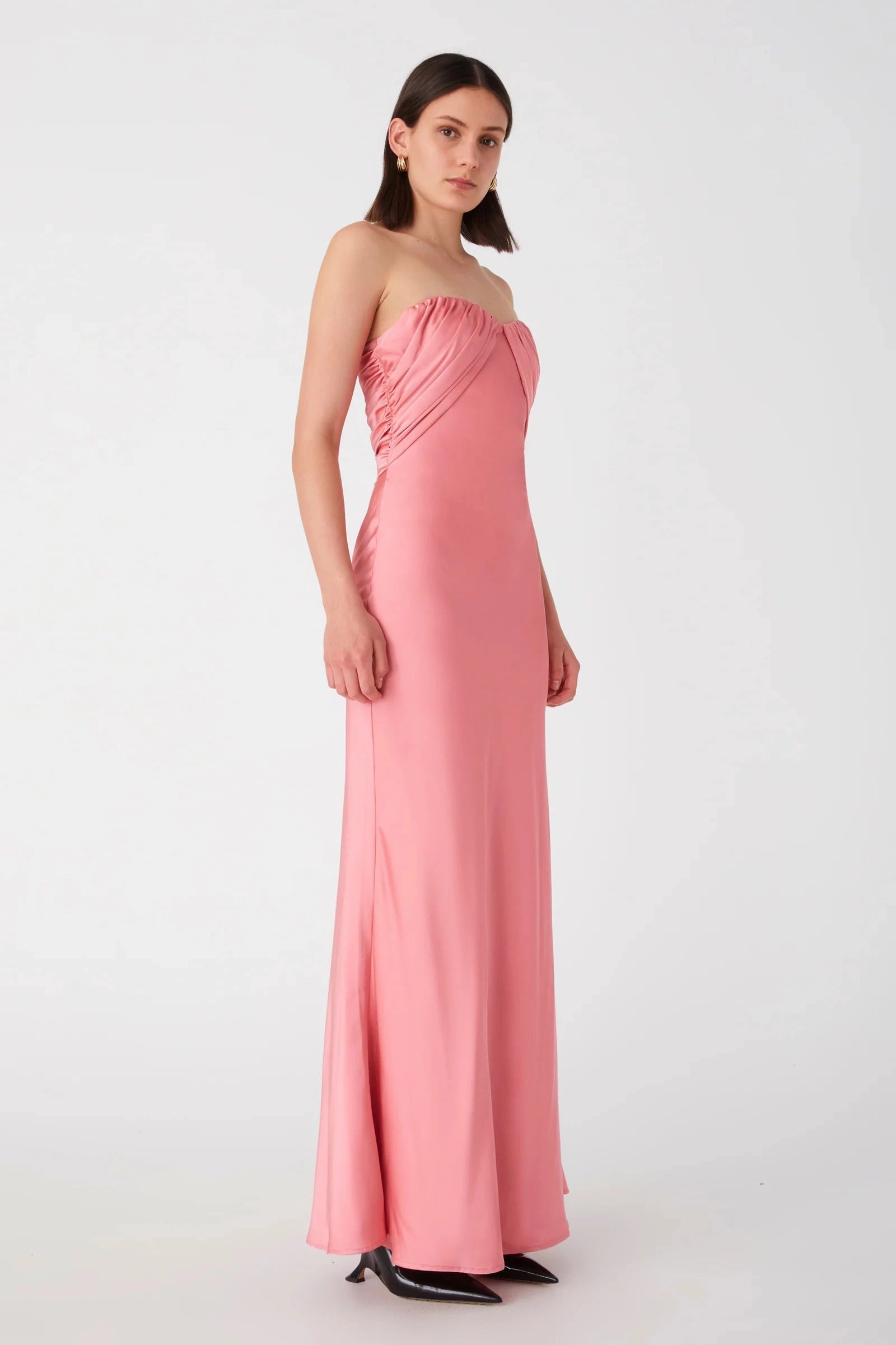 Misha Livia Maxi Gown - Shell Pink Trend Appeal Understated Charm