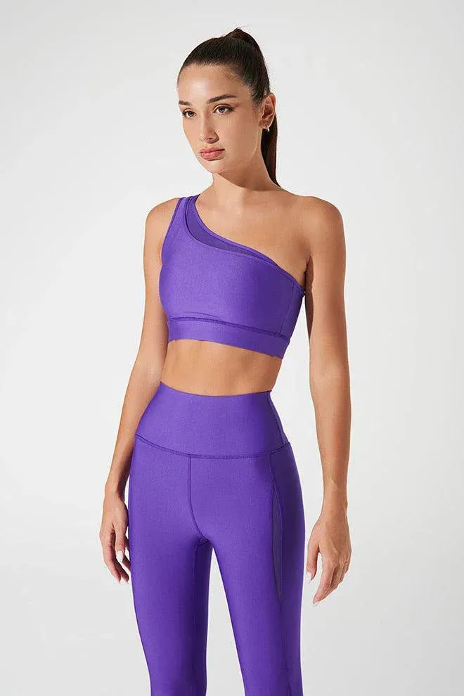Cl??rita Off Shoulder - Royal Purple Black fitness clothes
