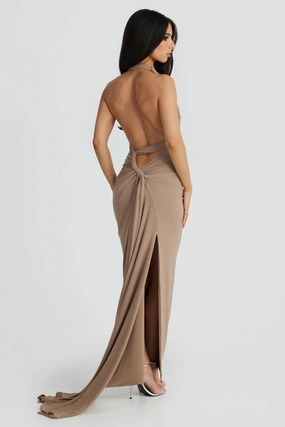 Trendy Silhouette Street Mode Ivana Multi-Way Gown - Latte