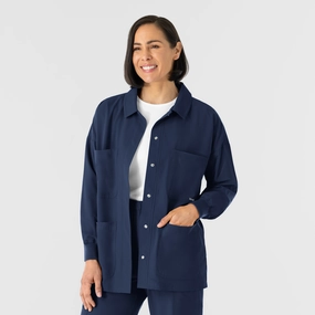 NURTUR Women??s Scrub Shirt Jacket - Navy Streamlined Fit