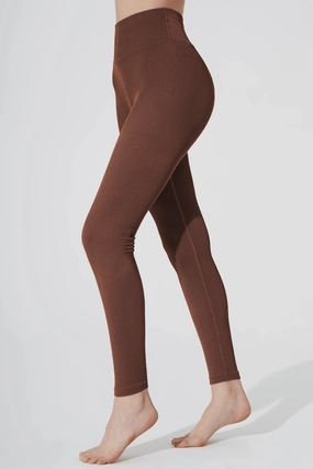 Wide waistband High Comfort Querida High Waist R Legging - Maroon Choco