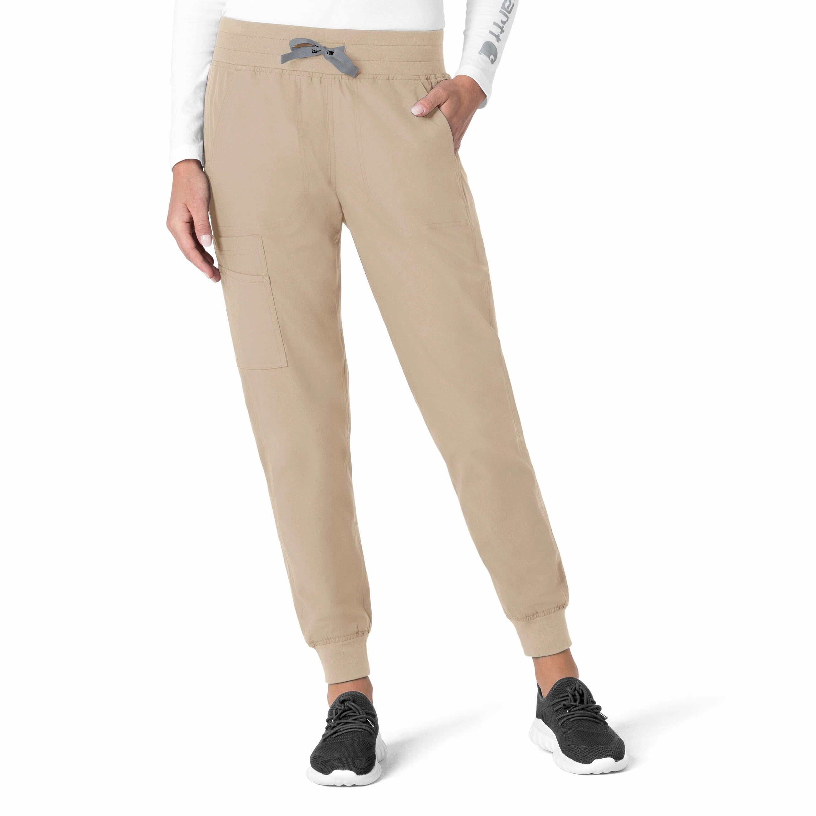 Carhartt Force Essentials Women's Jogger Scrub Pant - Khaki Flared bottom Stretchable Comfort
