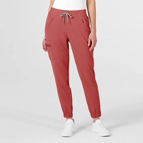 RENEW Women's Jogger Scrub Pant - Mineral Red Supportive Fit Flexible Performance