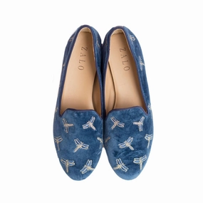 Dragonfly Slipper In Blue Smoke Durable Shoe Construction