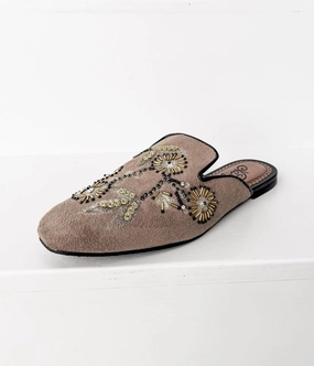Garden Bed Women's Floral Island Flats In Taupe