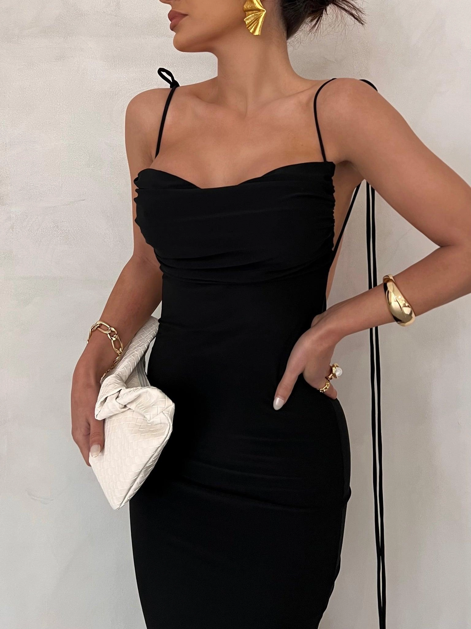 Understated Glam Subtle Look Jiani Gown - Black