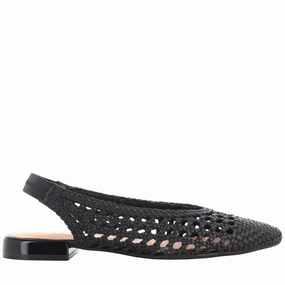 mesh ventilation Women's Semi-Open Ballerinas In Black
