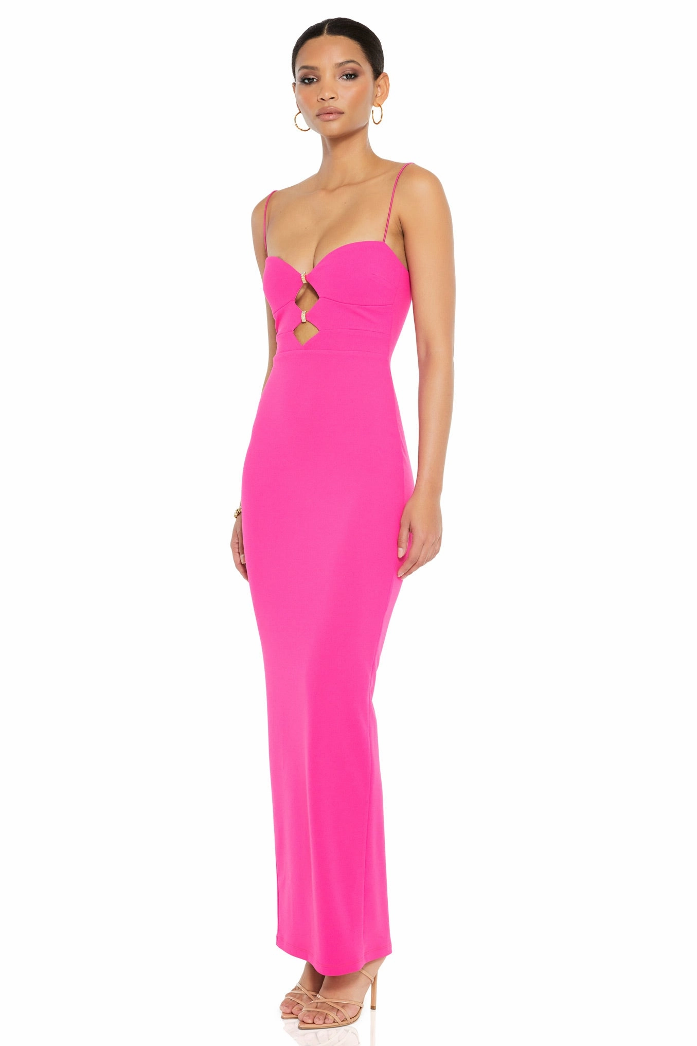Nookie Muse Maxi Dress - Neon Pink Classic Layer Elegant Waistband Fit