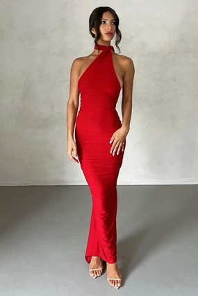 Modern and Stylish Constantina Gown - Red