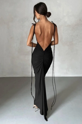 Zahara Gown - Black Comfortable Silhouette Luxe Fabric