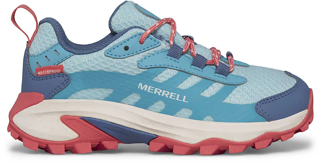Comfort Lock Off-Road Footwear Merrell Moab Speed 2 Waterproof Junior Walking Shoes - Blue
