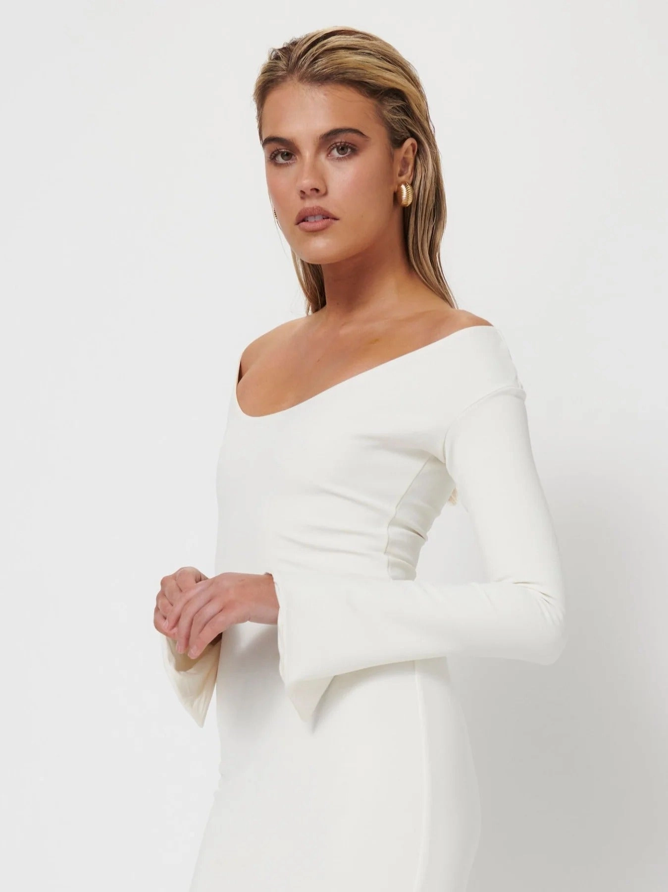 Soft Pleats Vale Gown - Ivory