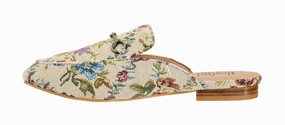 Women's Charmer Mule Flats In Sand Brocade Versatile Comfort