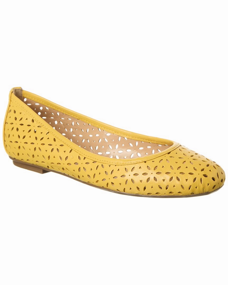 Wood Glow Market Mood French Sole Leyla Laser Cut Leather Flat