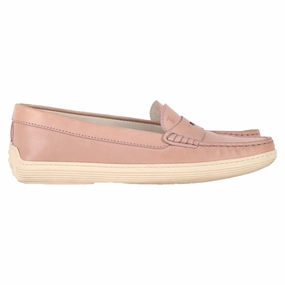 Deck Step Premium Material Footwear Tod's Penny Driver Loafers in Pink Leather