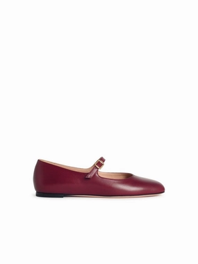 Easy Slip 'Belkys' Burgundy Leather Ballet Flats